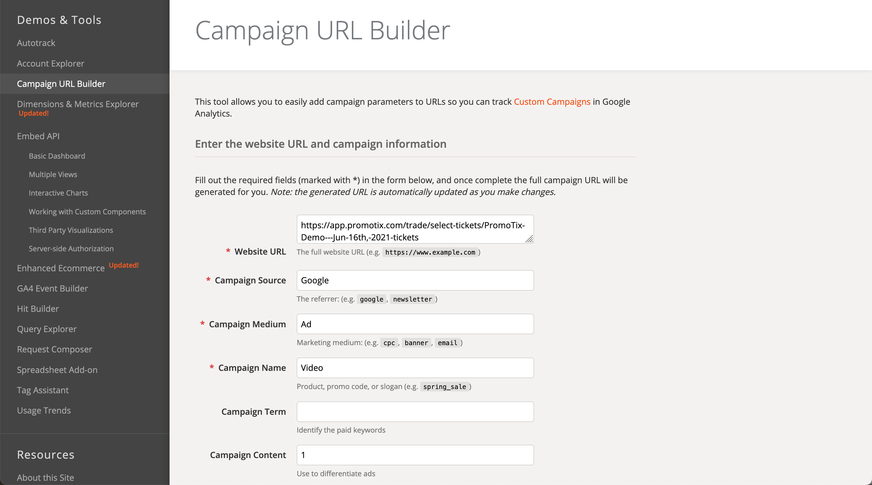 Custom UTM Link Campaign URL Builder