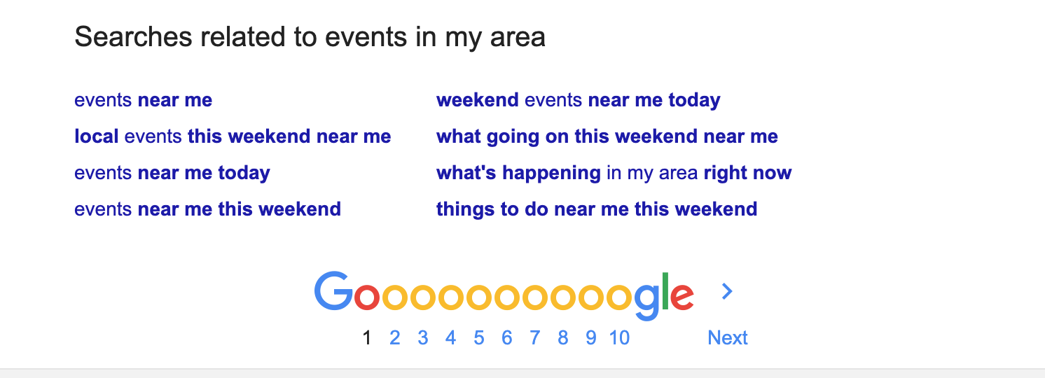 Events Related Search Terms