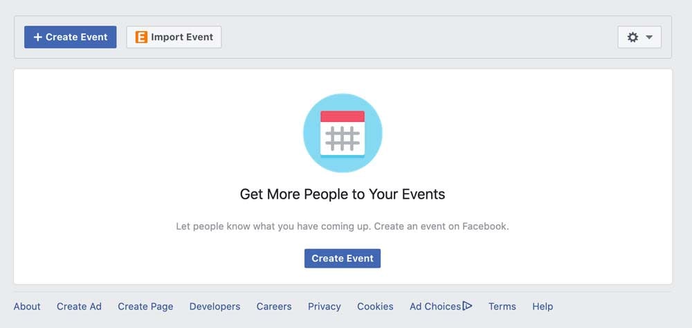 Create Event Button - Facebook Page