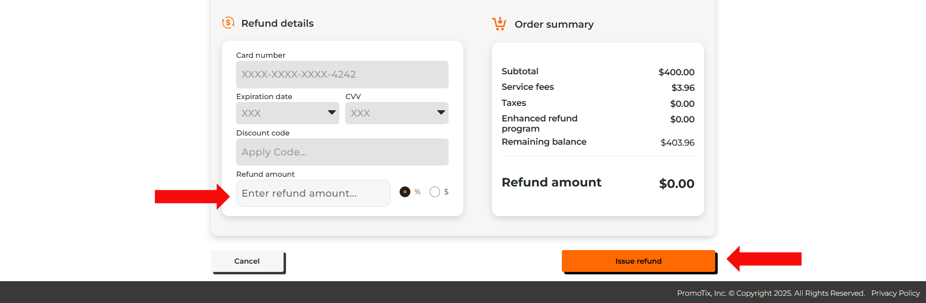 Issue refund pt 2