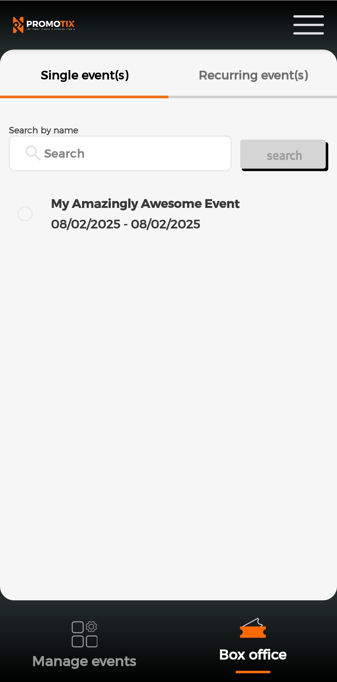 Mobile App Box office tab