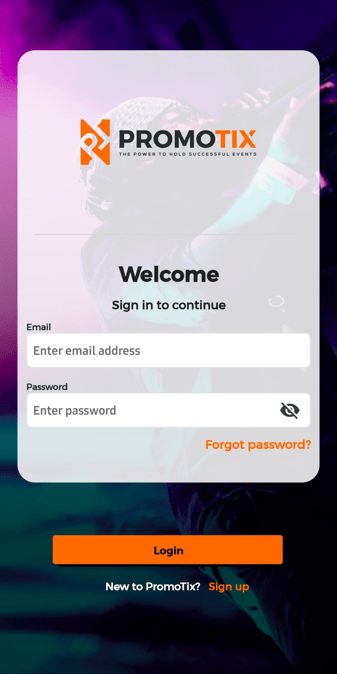 Mobile App Login Screen