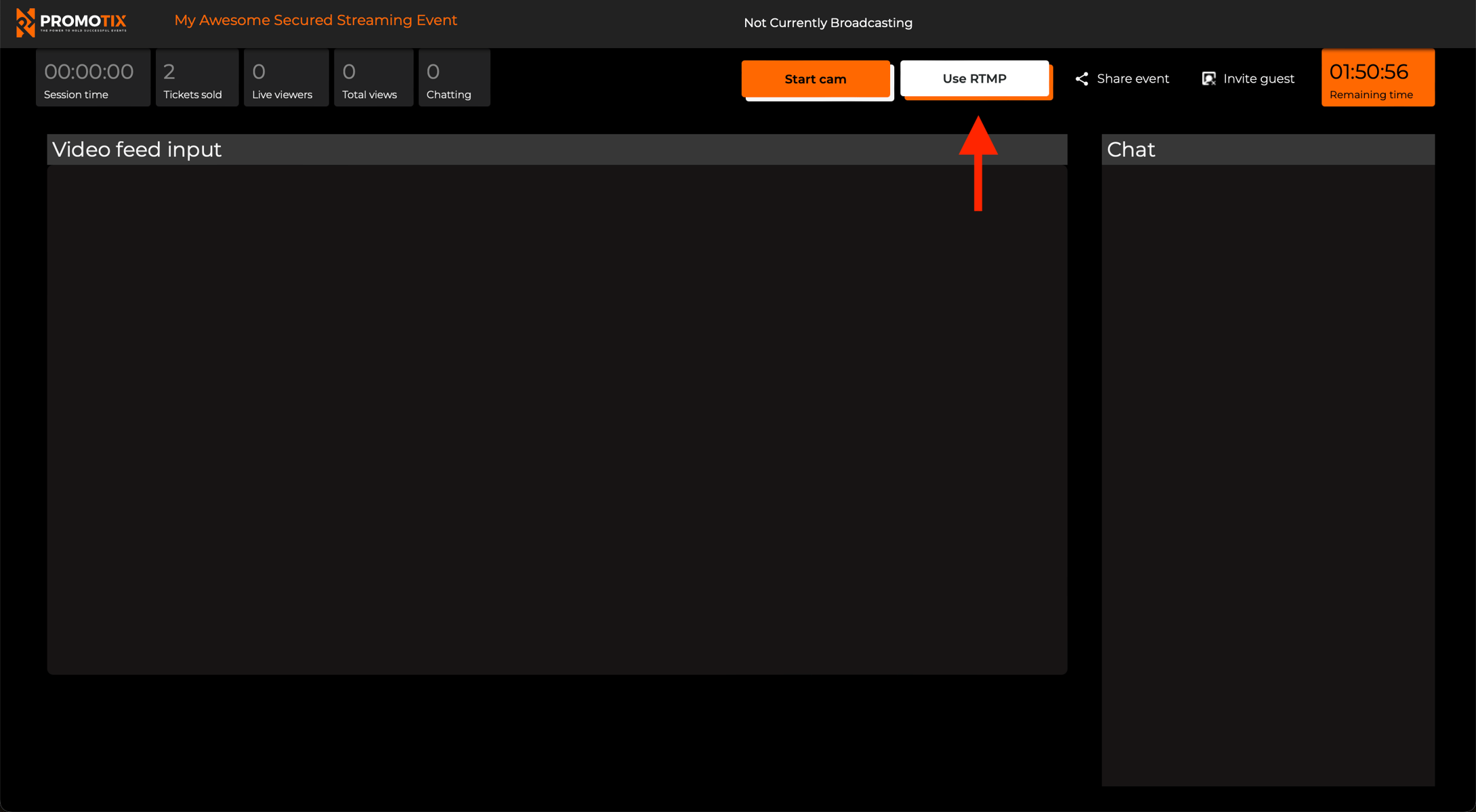 How to live stream on PromoTix using OBS / RTMP