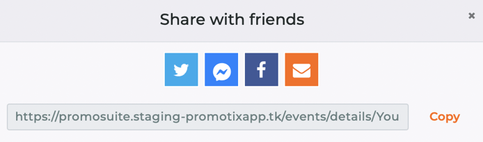 PromoTix Share Event Copy Link