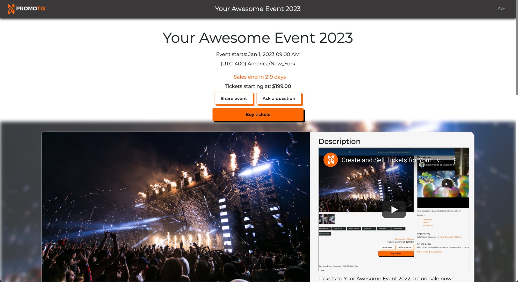 PromoTix-Event-Page-Embedded-Video