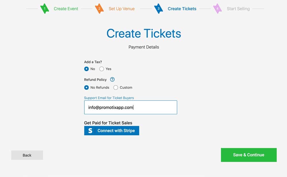 PromoTix Stripe Account