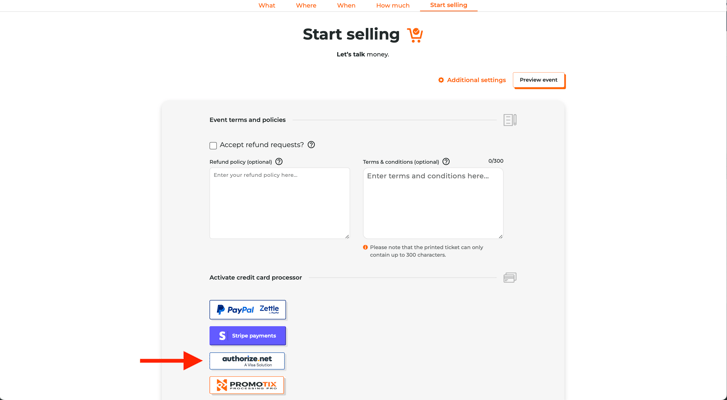 Start Selling Authorize.net Button 3.5.26