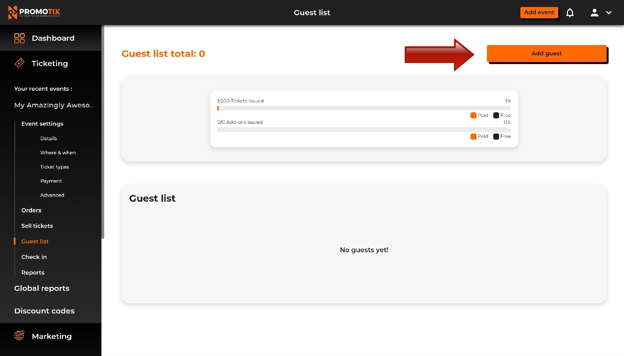 click Add guest